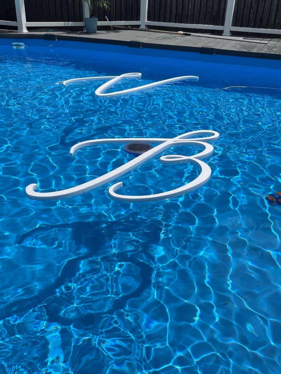Floating Pool Letters by Brand Works NY